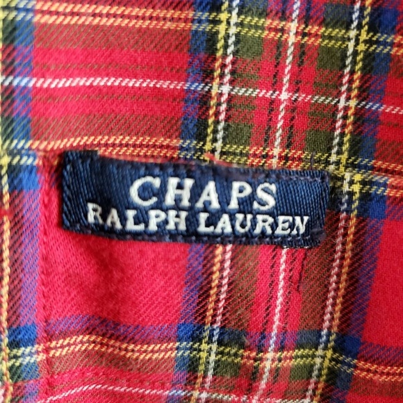 Chaps Ralph Lauren Mens Size LT Red Plaid Shirt - Picture 5 of 5